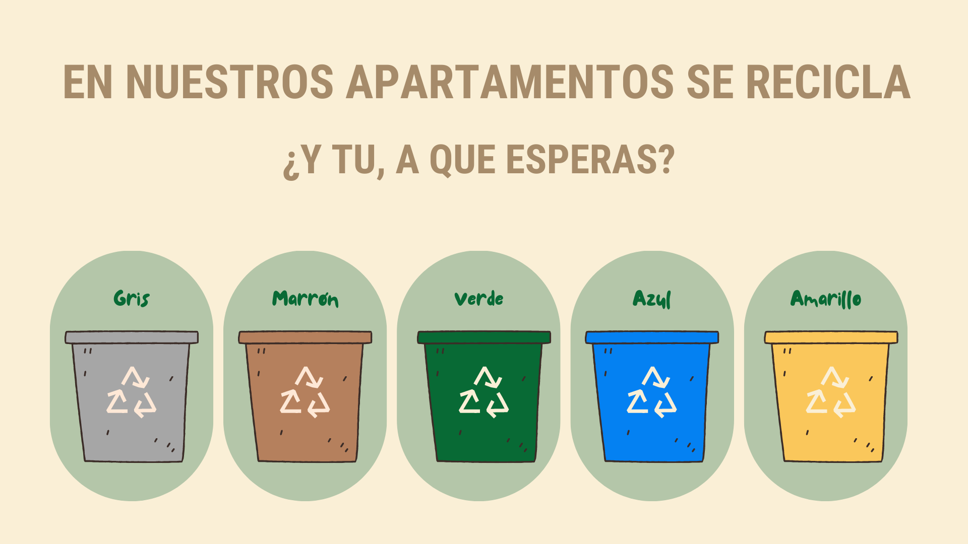 Separación de residuos y reciclaje en nuestros apartamentos.